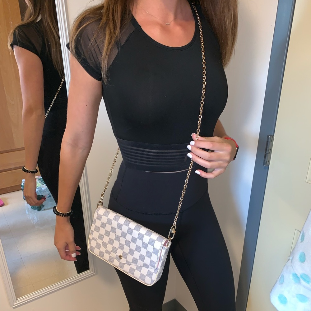 White checkered crossbody